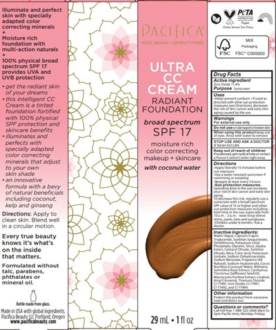 Ultra CC Radiant Foundation Broad Spectrum SPF 17 Warm-Tan Label - Ultra CC Radiant Foundation Broad Spectrum SPF 17 Warm Tan